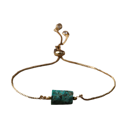 African Turquoise Nugget Gold Bracelet