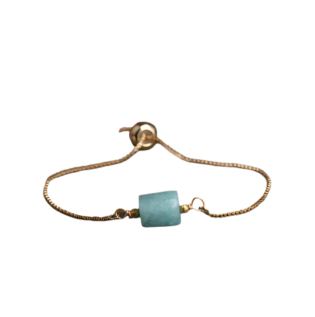 Amazonite Nugget Gold Bracelet
