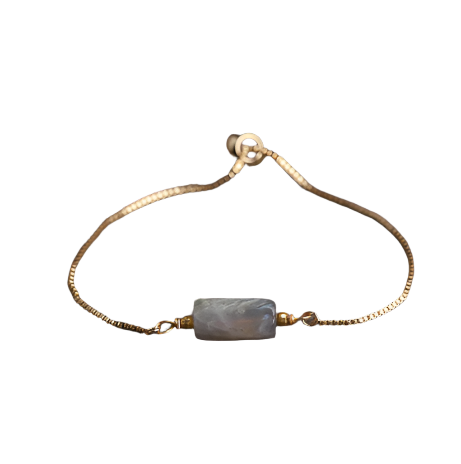 Labradorite Nugget Gold Bracelet