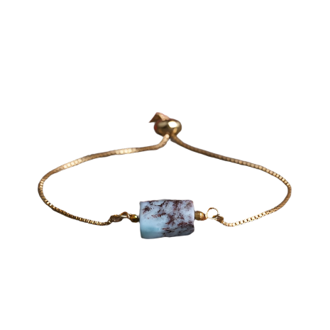 Larimar Nugget Gold Bracelet