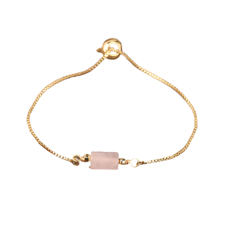 Rose Quartz Nugget Gold Bracelet